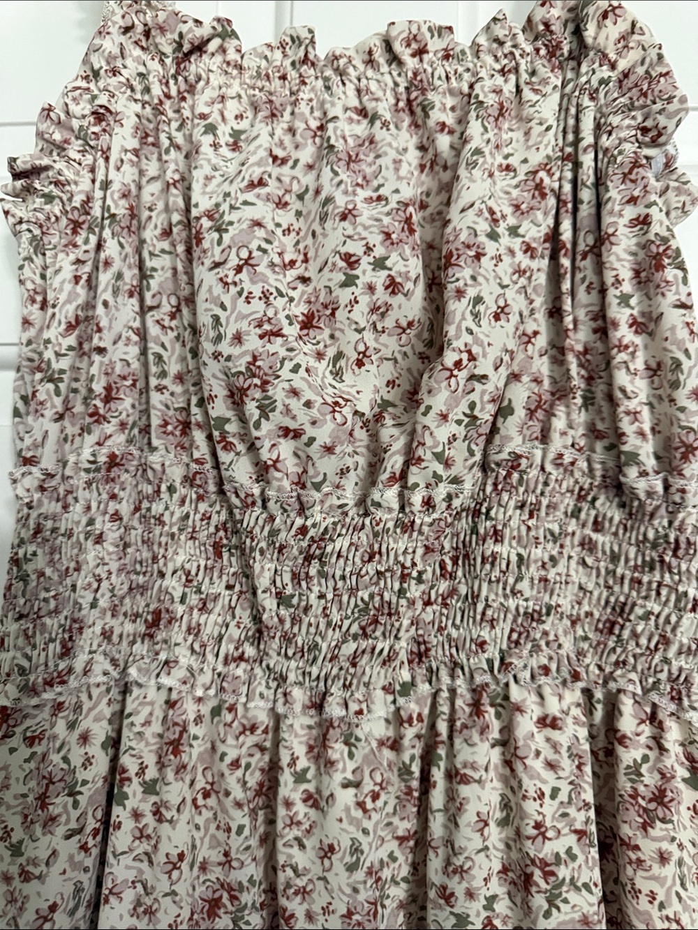Floral Smocked Midi Sundress in Dusty Rose - Picture 2 of 4